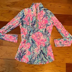 Justine Popover Pullover Jacket Periwinkle Fan Sea Pants